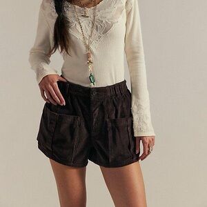 Free people We The Free Shot Caller corduroy Pull-On Shorts